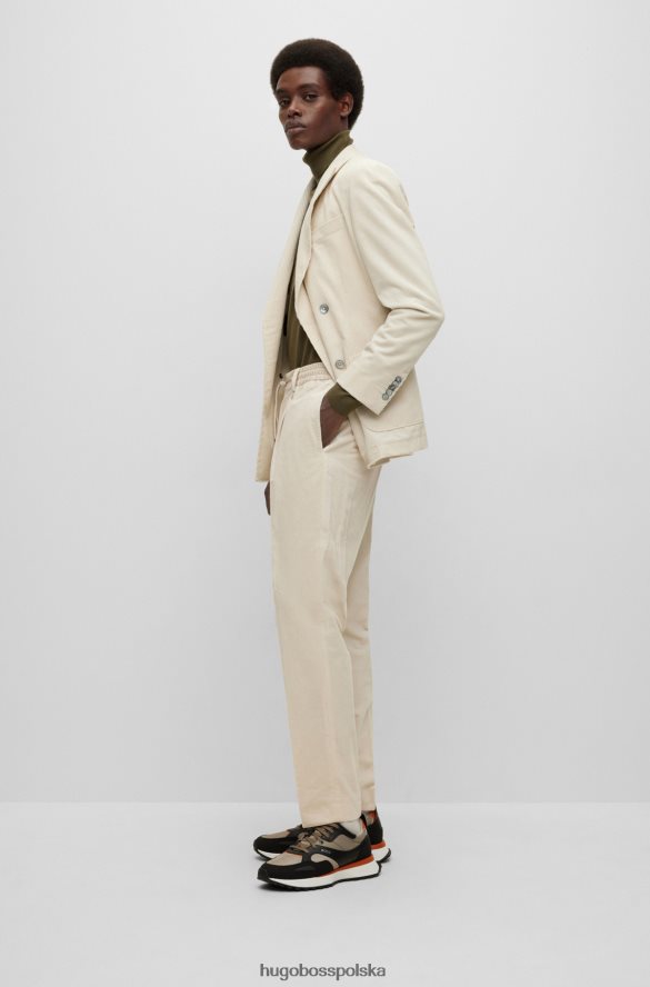 Hugo Boss Spodnie hugo slim-fit z bawełnianego sztruksu w kolorze białym biały R0X0H64550