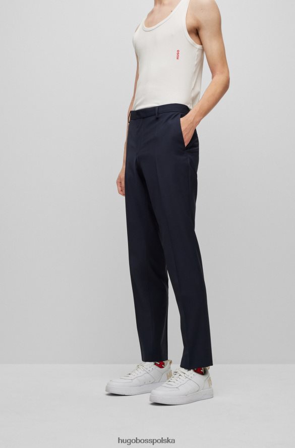 Hugo Boss Spodnie hugo slim fit z ciemnoniebieskiego materiału bi-stretch ciemny niebieski R0X0H61795