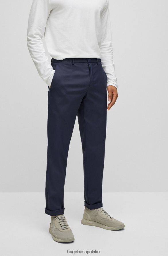 Hugo Boss Spodnie hugo slim-fit z ciemnoniebieskiego wodoodpornego diagonalu ciemny niebieski R0X0H62196