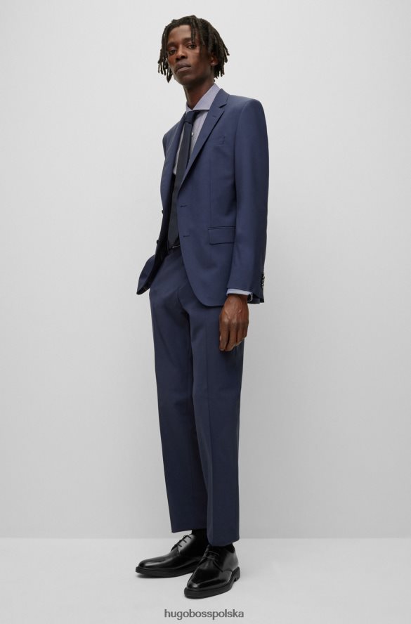 Hugo Boss Spodnie hugo slim fit z elastycznej, dziewiczej wełny w kolorze ciemnoniebieskim ciemny niebieski R0X0H62362