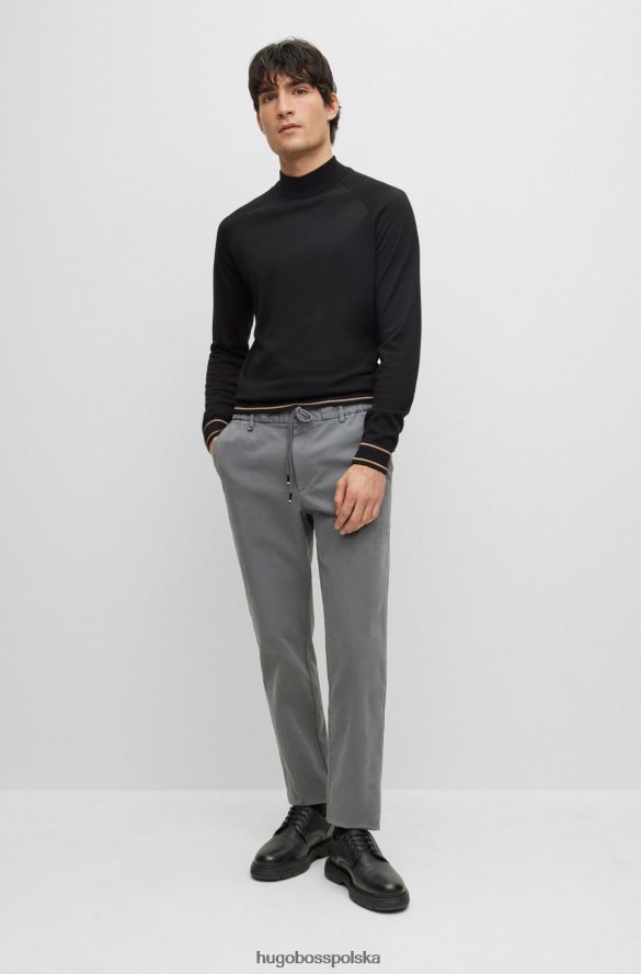 Hugo Boss Spodnie hugo slim-fit z gabardyny w kolorze ciemnoszarym ciemno szary R0X0H64446