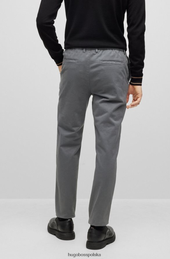 Hugo Boss Spodnie hugo slim-fit z gabardyny w kolorze ciemnoszarym ciemno szary R0X0H64446