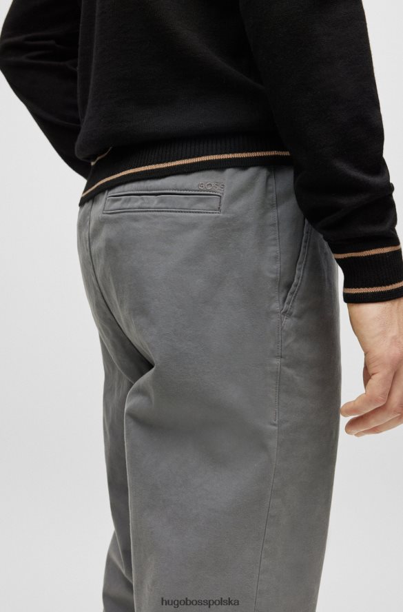 Hugo Boss Spodnie hugo slim-fit z gabardyny w kolorze ciemnoszarym ciemno szary R0X0H64446