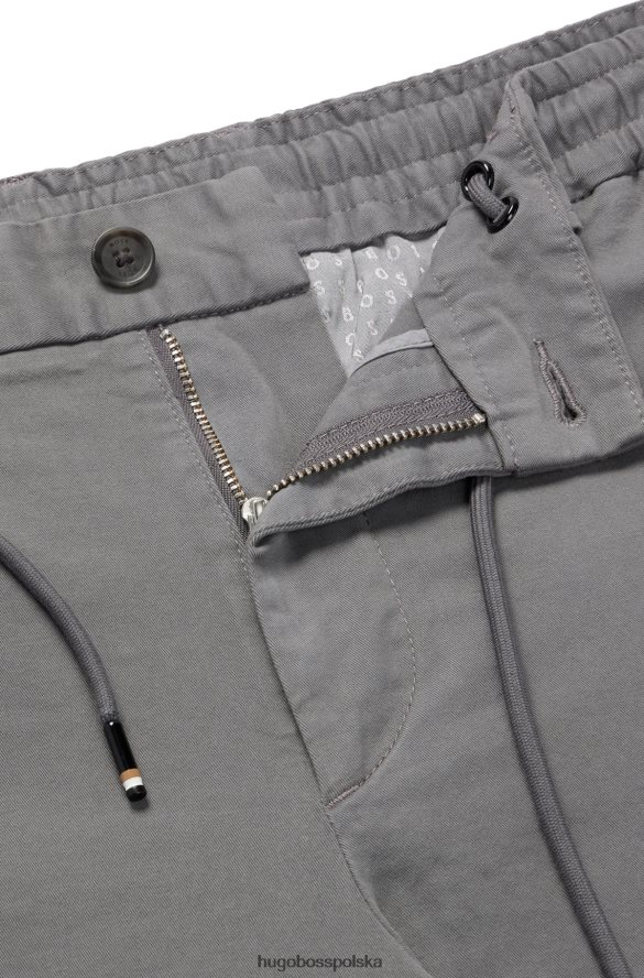 Hugo Boss Spodnie hugo slim-fit z gabardyny w kolorze ciemnoszarym ciemno szary R0X0H64446