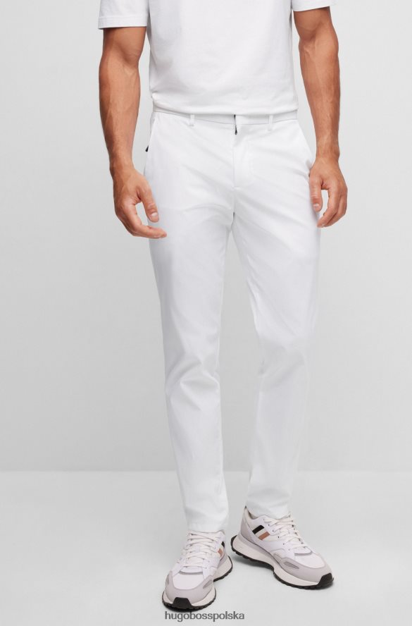 Hugo Boss Spodnie hugo slim-fit z wodoodpornego białego diagonalu biały R0X0H62198