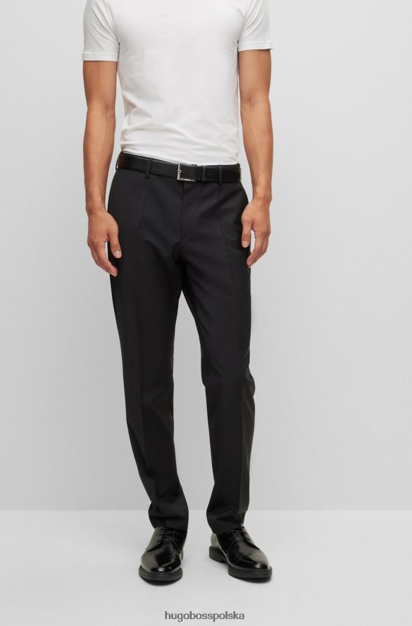 Hugo Boss Spodnie o dopasowanym kroju z mieszanki wełny dziewiczej w kolorze czarnym hugo czarny R0X0H63354