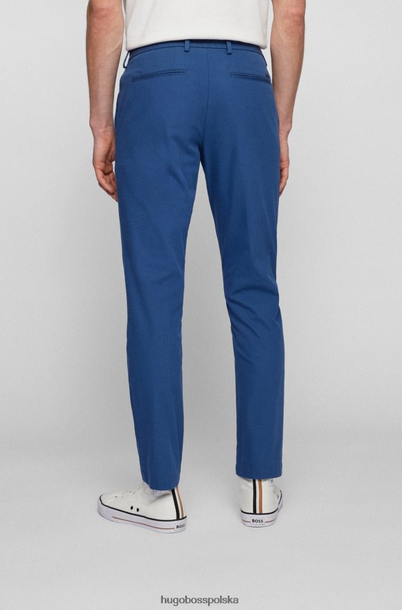 Hugo Boss Spodnie o dopasowanym kroju z zakładkami z przodu, z mieszanki bawełny w kolorze hugo blue niebieski R0X0H62554