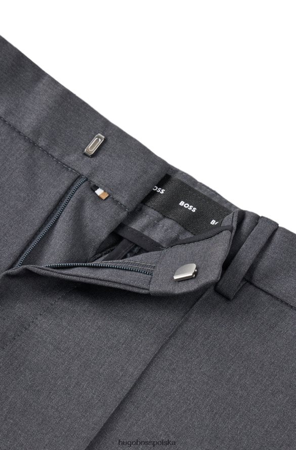 Hugo Boss Spodnie o regularnym kroju z ciemnoszarej wełny hugo z dziewiczej wełny ciemno szary R0X0H62007