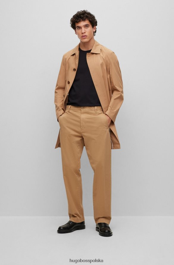 Hugo Boss Spodnie o regularnym kroju z elastycznej bawełny w kolorze beżowym hugo beżowy R0X0H64249