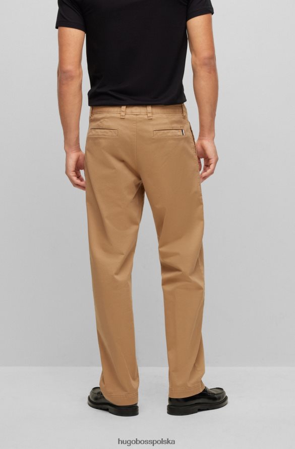 Hugo Boss Spodnie o regularnym kroju z elastycznej bawełny w kolorze beżowym hugo beżowy R0X0H64249