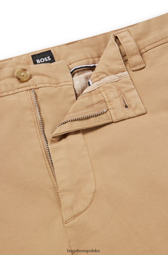 Hugo Boss Spodnie o regularnym kroju z elastycznej bawełny w kolorze beżowym hugo beżowy R0X0H64249