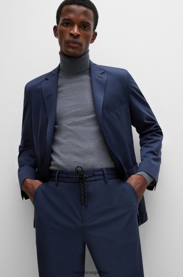 Hugo Boss Spodnie slim-fit z elastycznego dżerseju hugo w kolorze ciemnoniebieskim ciemny niebieski R0X0H63433