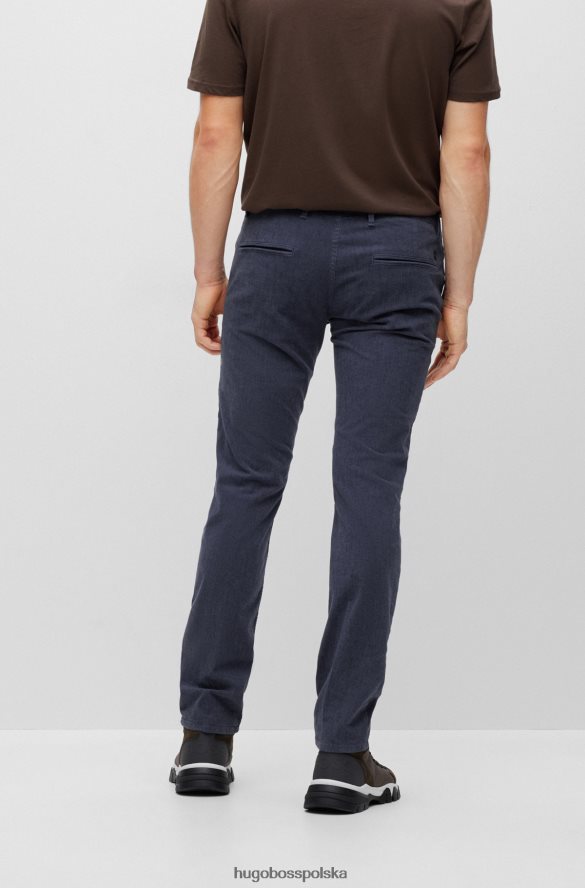 Hugo Boss Spodnie slim-fit z elastycznej bawełny o diagonalnym splocie hugo w kolorze ciemnoniebieskim ciemny niebieski R0X0H61387