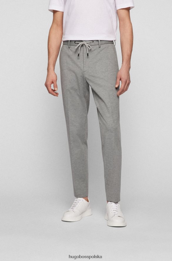 Hugo Boss Spodnie slim-fit z melanżowego, elastycznego jerseyu w kolorze szarym hugo szary R0X0H61576