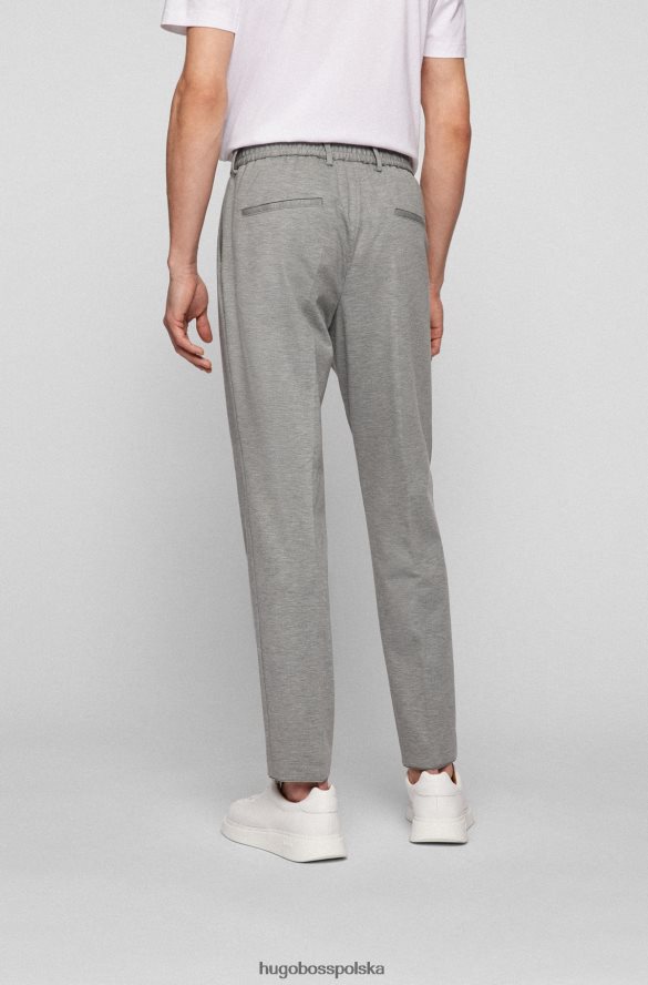 Hugo Boss Spodnie slim-fit z melanżowego, elastycznego jerseyu w kolorze szarym hugo szary R0X0H61576