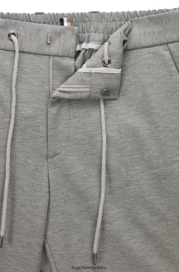 Hugo Boss Spodnie slim-fit z melanżowego, elastycznego jerseyu w kolorze szarym hugo szary R0X0H61576
