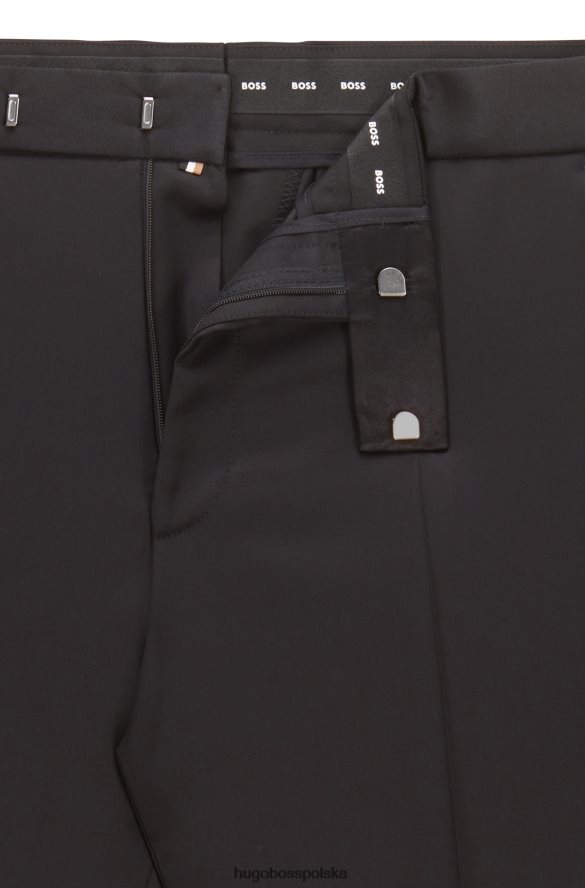 Hugo Boss Spodnie smokingowe o regularnym kroju z czystej wełny serge black hugo czarny R0X0H62351