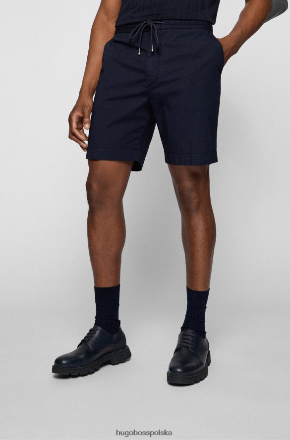 Hugo Boss Szorty Hugo o dopasowanym kroju, wykonane z rozciągliwej bawełny w kolorze papierowym w kolorze ciemnoniebieskim ciemny niebieski R0X0H62461