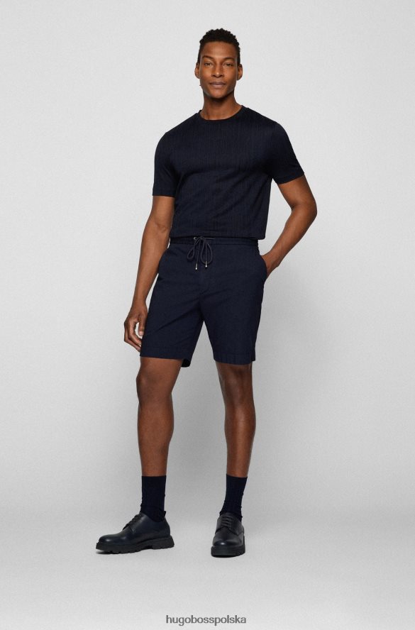 Hugo Boss Szorty Hugo o dopasowanym kroju, wykonane z rozciągliwej bawełny w kolorze papierowym w kolorze ciemnoniebieskim ciemny niebieski R0X0H62461