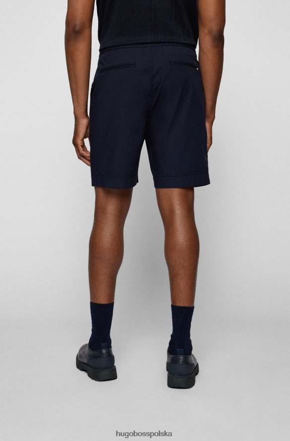 Hugo Boss Szorty Hugo o dopasowanym kroju, wykonane z rozciągliwej bawełny w kolorze papierowym w kolorze ciemnoniebieskim ciemny niebieski R0X0H62461