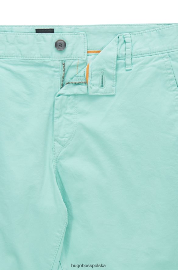 Hugo Boss Szorty hugo o dopasowanym kroju z elastycznej bawełny o diagonalnym splocie w kolorze jasnozielonym jasnozielony R0X0H64582