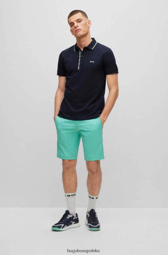 Hugo Boss Szorty o dopasowanym kroju z mieszanki bawełny organicznej w kolorze turkusowym hugo turkus R0X0H64245