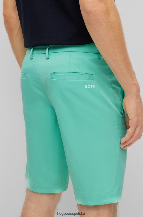 Hugo Boss Szorty o dopasowanym kroju z mieszanki bawełny organicznej w kolorze turkusowym hugo turkus R0X0H64245