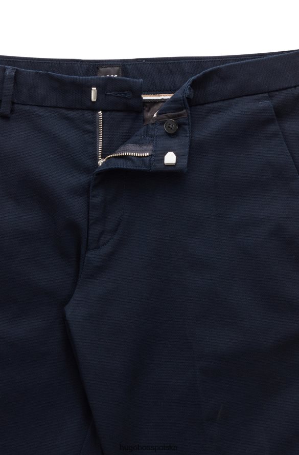 Hugo Boss Szorty o dopasowanym kroju ze strukturalnej, elastycznej bawełny Hugo w kolorze ciemnoniebieskim ciemny niebieski R0X0H63777