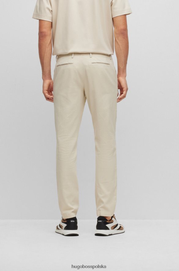 Hugo Boss Wąskie chinosy z białej mieszanki bawełny typu hugo biały R0X0H63405
