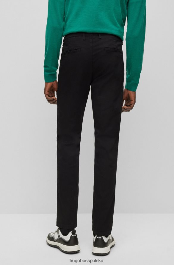 Hugo Boss Wąskie chinosy z czarnego gabardyny hugo z elastycznej bawełny czarny R0X0H62162