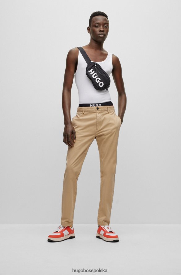 Hugo Boss Wąskie chinosy z elastycznej bawełny gabardynowej w kolorze beżowym hugo beżowy R0X0H62501