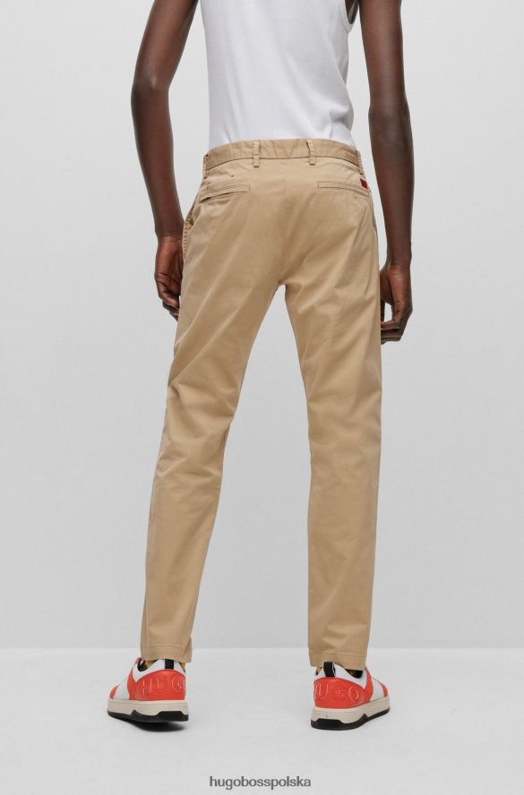 Hugo Boss Wąskie chinosy z elastycznej bawełny gabardynowej w kolorze beżowym hugo beżowy R0X0H62501