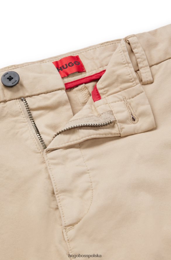 Hugo Boss Wąskie chinosy z elastycznej bawełny gabardynowej w kolorze beżowym hugo beżowy R0X0H62501