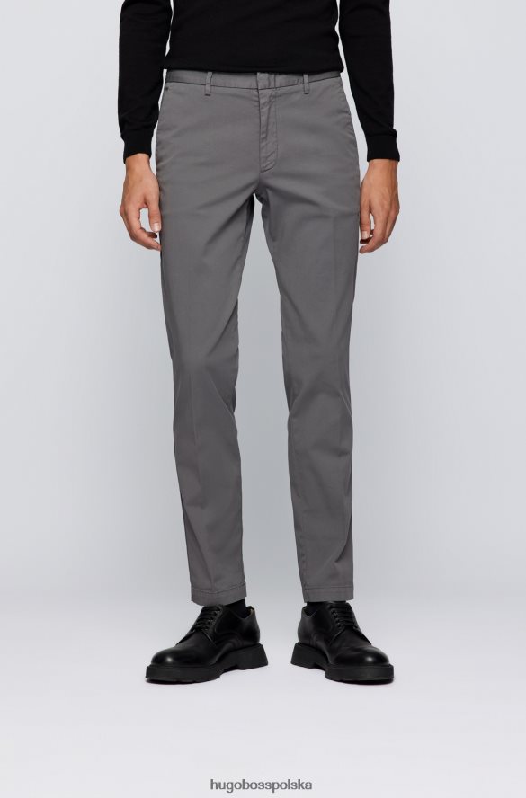 Hugo Boss Wąskie chinosy z gabardyny w kolorze ciemnoszarym hugo ciemno szary R0X0H64381