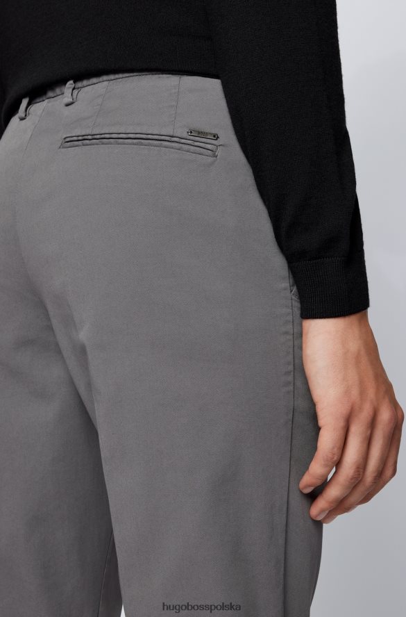 Hugo Boss Wąskie chinosy z gabardyny w kolorze ciemnoszarym hugo ciemno szary R0X0H64381
