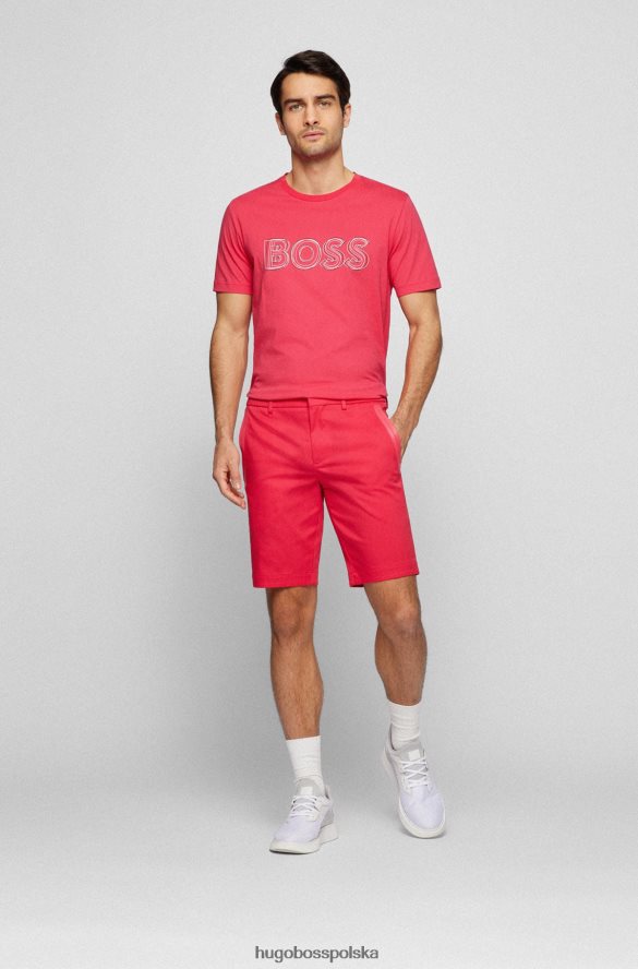 Hugo Boss Wąskie szorty o regularnym stanie z mieszanki bawełny w kolorze różowym hugo różowy R0X0H64478