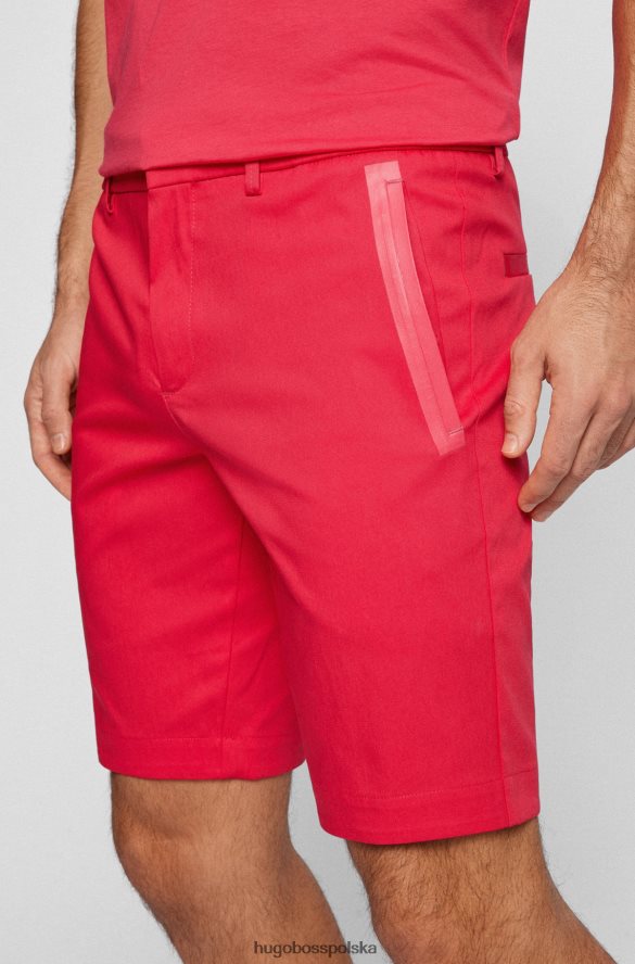Hugo Boss Wąskie szorty o regularnym stanie z mieszanki bawełny w kolorze różowym hugo różowy R0X0H64478