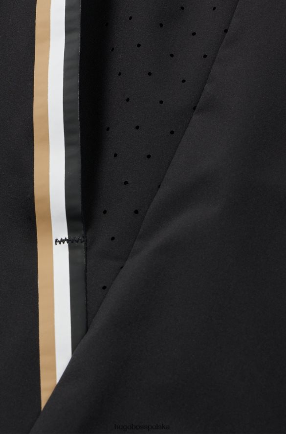 Hugo Boss Wodoodporne spodenki Matteo Berrettini z charakterystycznymi paskami i logo czarny R0X0H63793