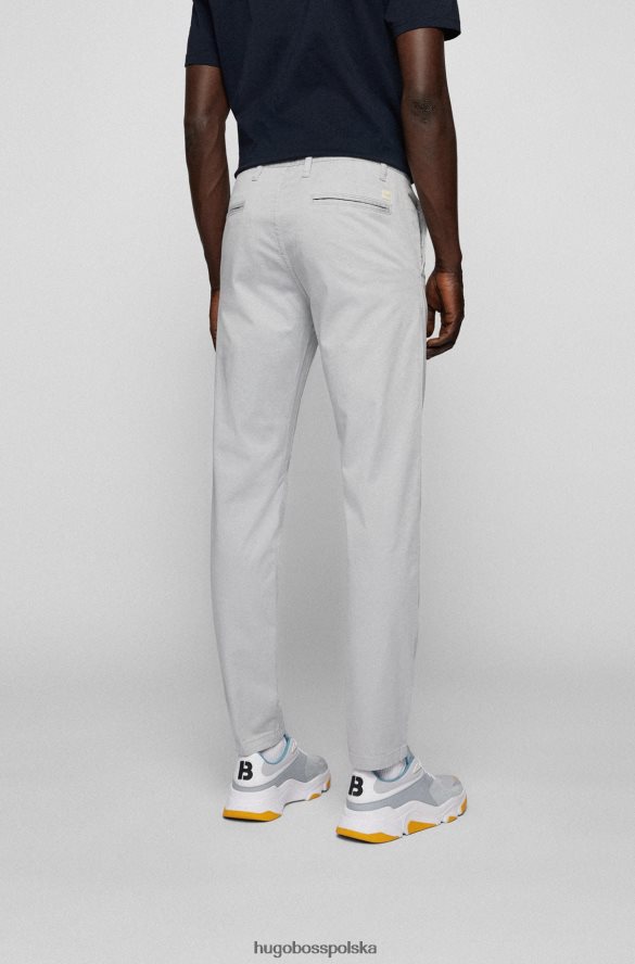 Hugo Boss Zwężane chinosy z barwionej, elastycznej satyny bawełnianej w kolorze jasnoszarym hugo jasnoszary R0X0H61265