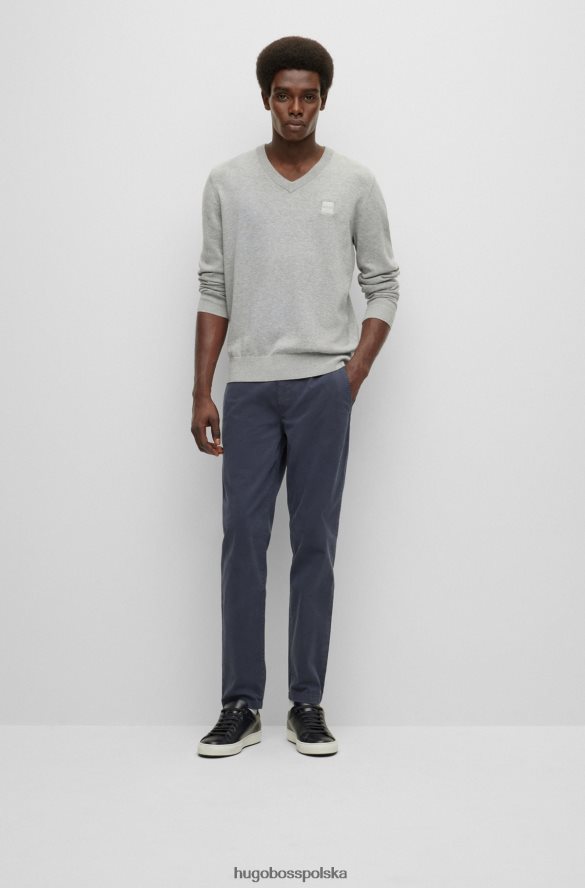 Hugo Boss Zwężane chinosy z barwionej, rozciągliwej satyny bawełnianej w ciemnoniebieskim kolorze hugo ciemny niebieski R0X0H61259