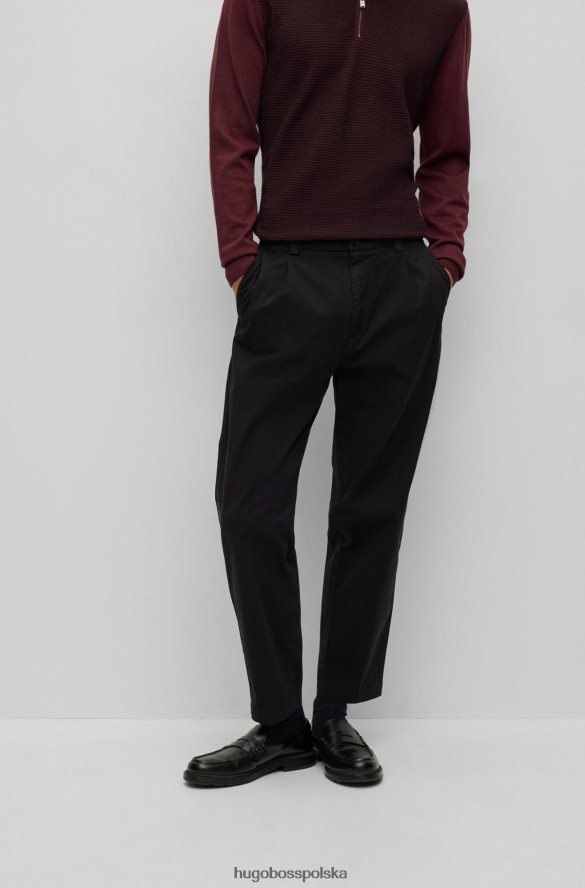 Hugo Boss Zwężane spodnie z elastycznej bawełny gabardynowej Hugo w kolorze czarnym czarny R0X0H61859