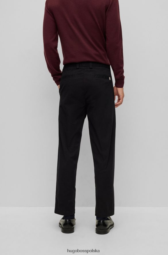 Hugo Boss Zwężane spodnie z elastycznej bawełny gabardynowej Hugo w kolorze czarnym czarny R0X0H61859