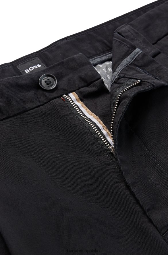 Hugo Boss Zwężane spodnie z elastycznej bawełny gabardynowej Hugo w kolorze czarnym czarny R0X0H61859