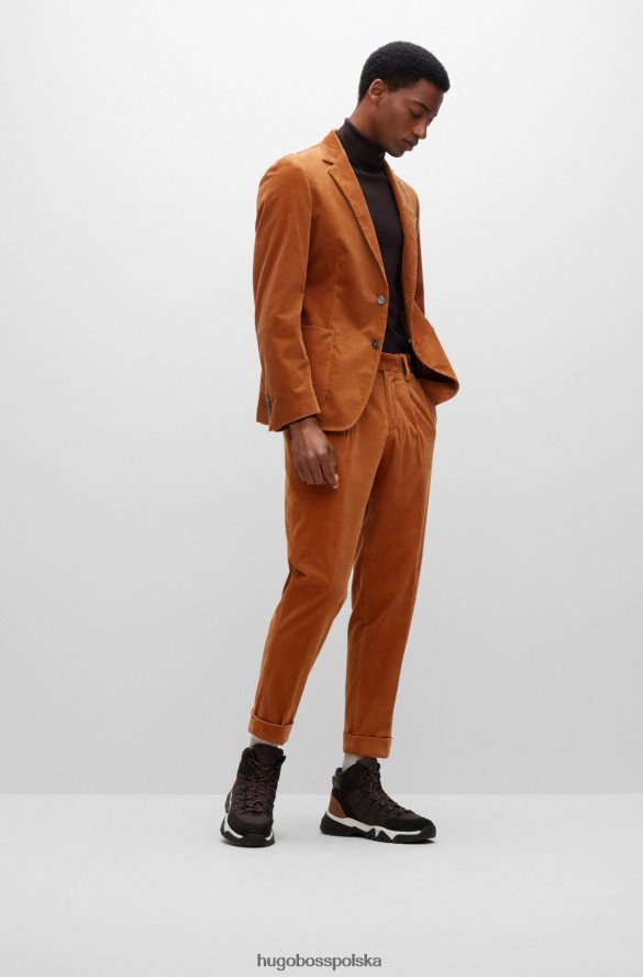 Hugo Boss Zwężane spodnie z elastycznej bawełny sztruksowej w kolorze hugo w kolorze brązu brązowy R0X0H62800