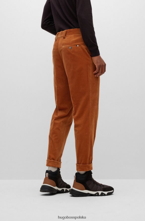 Hugo Boss Zwężane spodnie z elastycznej bawełny sztruksowej w kolorze hugo w kolorze brązu brązowy R0X0H62800