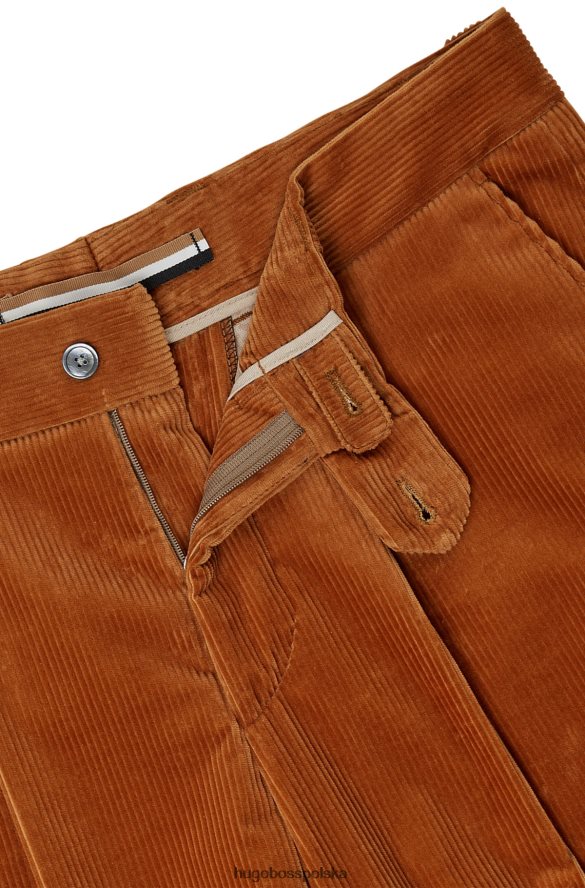 Hugo Boss Zwężane spodnie z elastycznej bawełny sztruksowej w kolorze hugo w kolorze brązu brązowy R0X0H62800