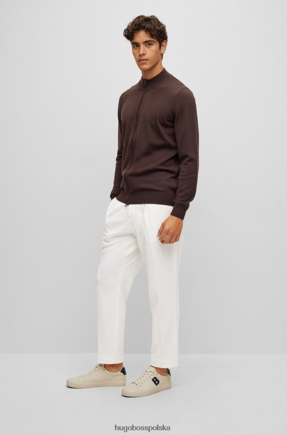 Hugo Boss Zwężane spodnie z elastycznej tkaniny typu Seersucker Hugo w kolorze białym biały R0X0H63326