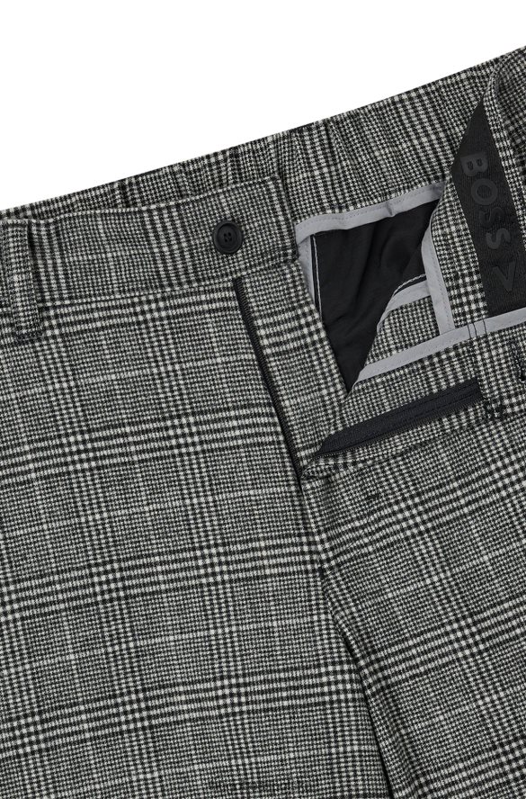 Hugo Boss Zwężane spodnie z elastycznej tkaniny w kratkę, czarne hugo czarny R0X0H63520