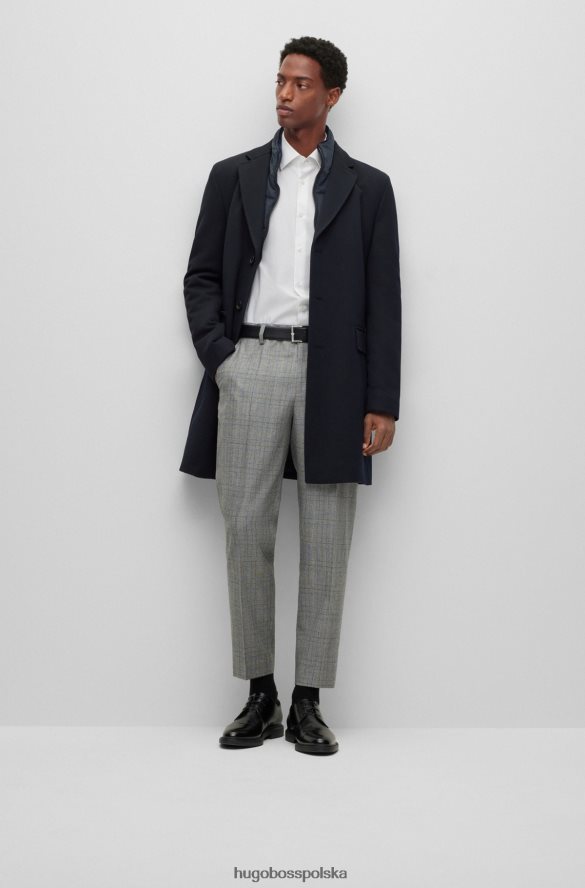 Hugo Boss Zwężane spodnie z szarej wełny hugo w kratkę szary R0X0H64051