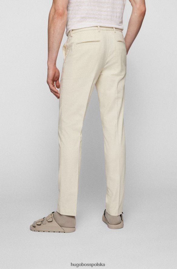 Hugo Boss białe chinosy Hugo o dopasowanym kroju ze strukturalnej elastycznej bawełny biały R0X0H62947